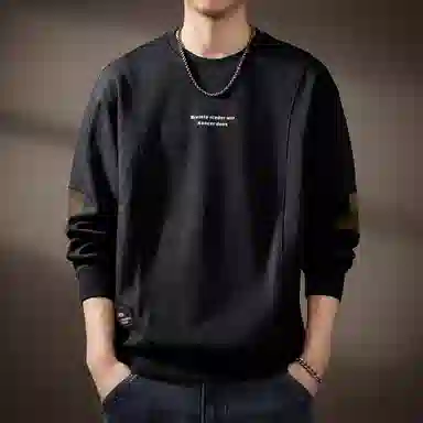 贵色 高端美式重磅拼接针织宽松卫衣 男款