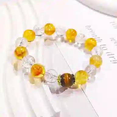 阿梵尼 净化消磁 招财国潮手饰#好运天然 黄水晶 手串 女款