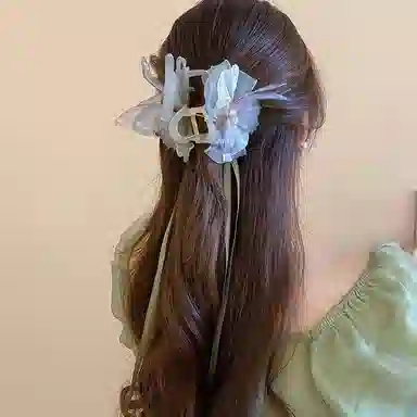 丹琴 新中式国风马尾夹超仙飘带蝴蝶抓夹旗袍古风发饰后脑勺头饰 亚克力 发夹 女款