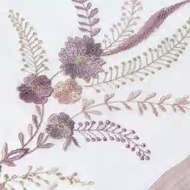 上海故事 新中式古风刺绣结婚真丝羊毛混纺 丝巾 女款