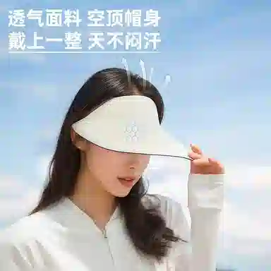 杨同学 夏季 防紫外线 空顶 折叠 大檐 柔软亲肤 户外骑车 显脸小 聚酯纤维 防晒帽 女款