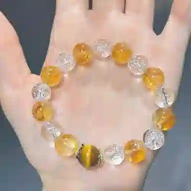 阿梵尼 净化消磁 招财国潮手饰#好运天然 黄水晶 手串 女款