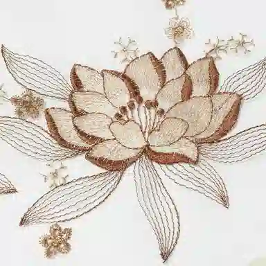 上海故事 新中式古风刺绣结婚真丝羊毛混纺 丝巾 女款