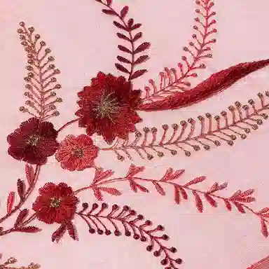 上海故事 新中式古风刺绣结婚真丝羊毛混纺 丝巾 女款