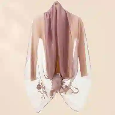 上海故事 新中式古风刺绣结婚真丝羊毛混纺 丝巾 女款