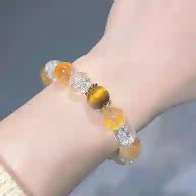 阿梵尼 净化消磁 招财国潮手饰#好运天然 黄水晶 手串 女款