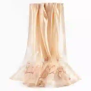 上海故事 新中式古风刺绣结婚真丝羊毛混纺 丝巾 女款