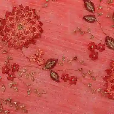 上海故事 新中式古风刺绣结婚真丝羊毛混纺 丝巾 女款