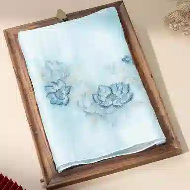 上海故事 新中式古风刺绣结婚真丝羊毛混纺 丝巾 女款