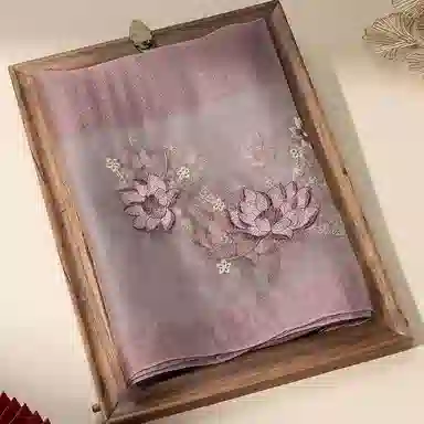 上海故事 新中式古风刺绣结婚真丝羊毛混纺 丝巾 女款