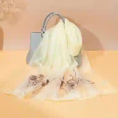 上海故事 新中式古风刺绣结婚真丝羊毛混纺 丝巾 女款