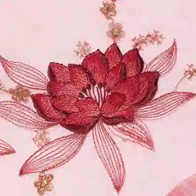 上海故事 新中式古风刺绣结婚真丝羊毛混纺 丝巾 女款