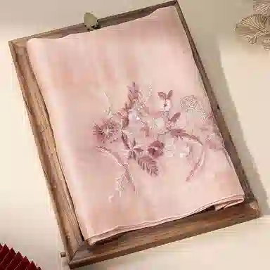 上海故事 新中式古风刺绣结婚真丝羊毛混纺 丝巾 女款