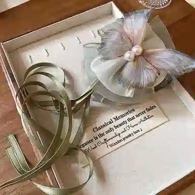 丹琴 新中式国风马尾夹超仙飘带蝴蝶抓夹旗袍古风发饰后脑勺头饰 亚克力 发夹 女款