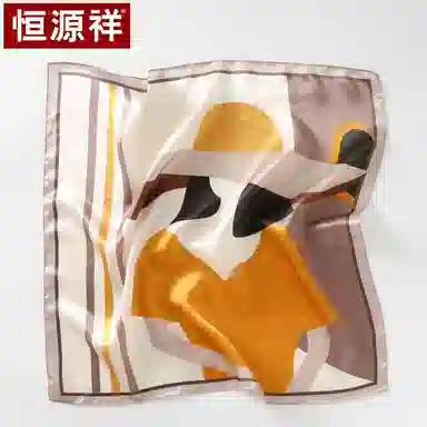 恒源祥 时尚真丝缎面小方巾顺滑丝质光感桑蚕丝围巾百搭优雅 丝巾 女款