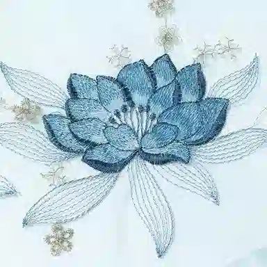 上海故事 新中式古风刺绣结婚真丝羊毛混纺 丝巾 女款