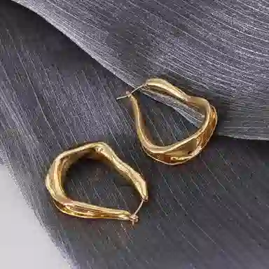 韵系 独特不规则 铜镀金 耳环 女款