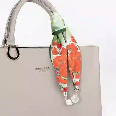 上海故事 百搭时尚磁扣气质多用吊坠锁骨链小领巾  丝巾 女款