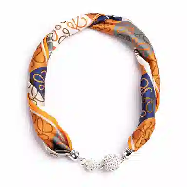 上海故事 百搭时尚磁扣气质多用吊坠锁骨链小领巾  丝巾 女款