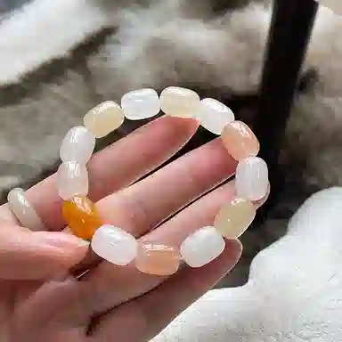 琳琯瑛 枣状末糖黄口料原石多宝 金丝玉 手串 女款