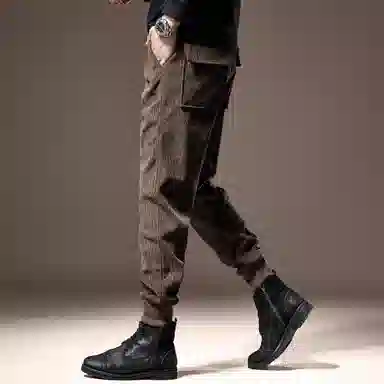 贵色 长裤修身纯色休闲裤 男款 驼色