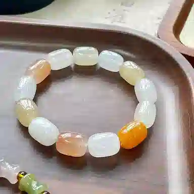 琳琯瑛 枣状末糖黄口料原石多宝 金丝玉 手串 女款