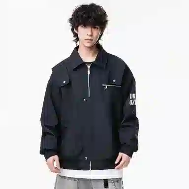 红蜻蜓 美式高街工装飞行员宽松解构简约力量感夹克外套 男女同款