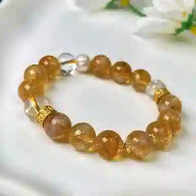 喜宝春花 招财财富诸事喜乐国风小众新中式复古新中式百搭福禄吉祥时尚百搭好运天然 黄水晶 手串 男女同款情侣款