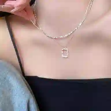 韵系 碎银子双层叠戴 铜镀金 项链 女款