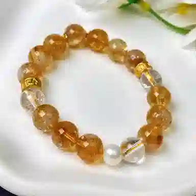 喜宝春花 招财财富诸事喜乐国风小众新中式复古新中式百搭福禄吉祥时尚百搭好运天然 黄水晶 手串 男女同款情侣款