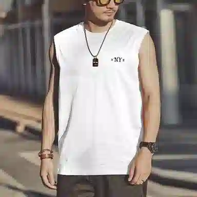 格蓝鹿 薄款宽松圆领背心 男款