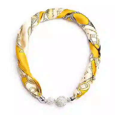 上海故事 百搭时尚磁扣气质多用吊坠锁骨链小领巾  丝巾 女款