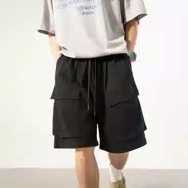 星际者 基础款休闲宽松口袋工装短裤 男女同款