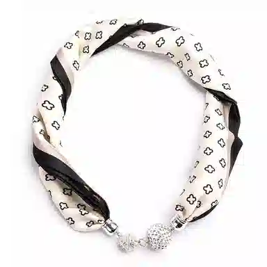 上海故事 百搭时尚磁扣气质多用吊坠锁骨链小领巾  丝巾 女款