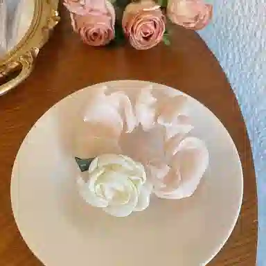 蒙妮 森系山茶花大肠 布料 头绳 男女同款情侣款