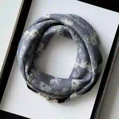 优幽兰 时尚百搭高级感护颈保暖方巾设计感磁扣小领巾韩版高档减龄气质优雅懒人薄搭配连衣裙西装衬衫 聚酯纤维 女款