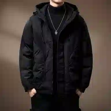 贵色 连帽宽松落肩袖棉服 男款