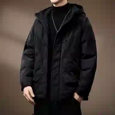 贵色 连帽宽松落肩袖棉服 男款