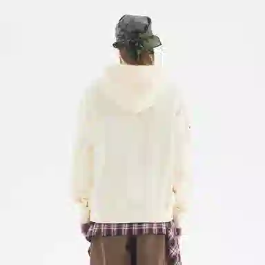 Ed Hardy Logo Print Hoodie Off-White