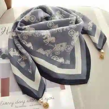 优幽兰 时尚百搭高级感护颈保暖方巾设计感磁扣小领巾韩版高档减龄气质优雅懒人薄搭配连衣裙西装衬衫 聚酯纤维 女款