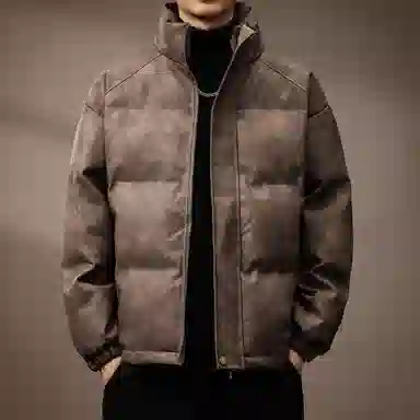 贵色 落肩袖立领保暖棉服 男款