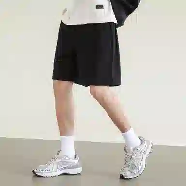 兰缪 美式复古高街风纯色基础款户外日常通勤亲肤柔软舒适透气运动直筒宽松五分裤休闲短裤 男女同款