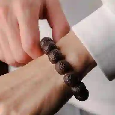 三檀小舍 锤纹无相精工满雕 国风国潮复古 转运珠#好运连连诸事顺利 佛珠文玩盘玩小众高级感轻奢礼盒 紫檀属 木作手串 男女同款情侣款