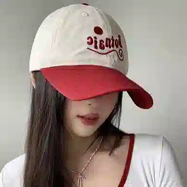 心水好物 休闲字母刺绣遮阳帽子百搭大头围 棉 鸭舌帽 男女同款情侣款