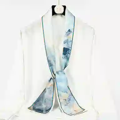 上海故事 春秋韩版潮流气质窄边文艺风西装出行 聚酯纤维 丝巾 女款