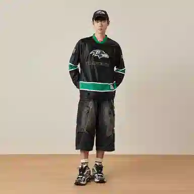 NFL Black Label Super Bowl Baltimore Ravens Long Sleeve T-Shirt