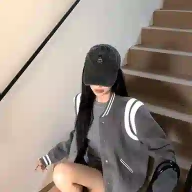 Fair Isle Cats Baseball Jacket Grey