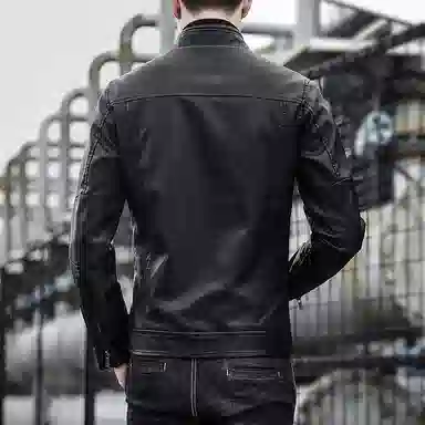 大白鲨 立领百搭潮流皮衣 男款