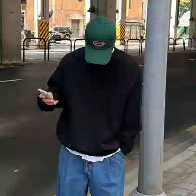 我是大卫 套头圆领长袖宽松潮牌潮流帅气百搭纯色卫衣 男女同款