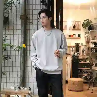 我是大卫 套头圆领长袖宽松潮牌潮流帅气百搭纯色卫衣 男女同款